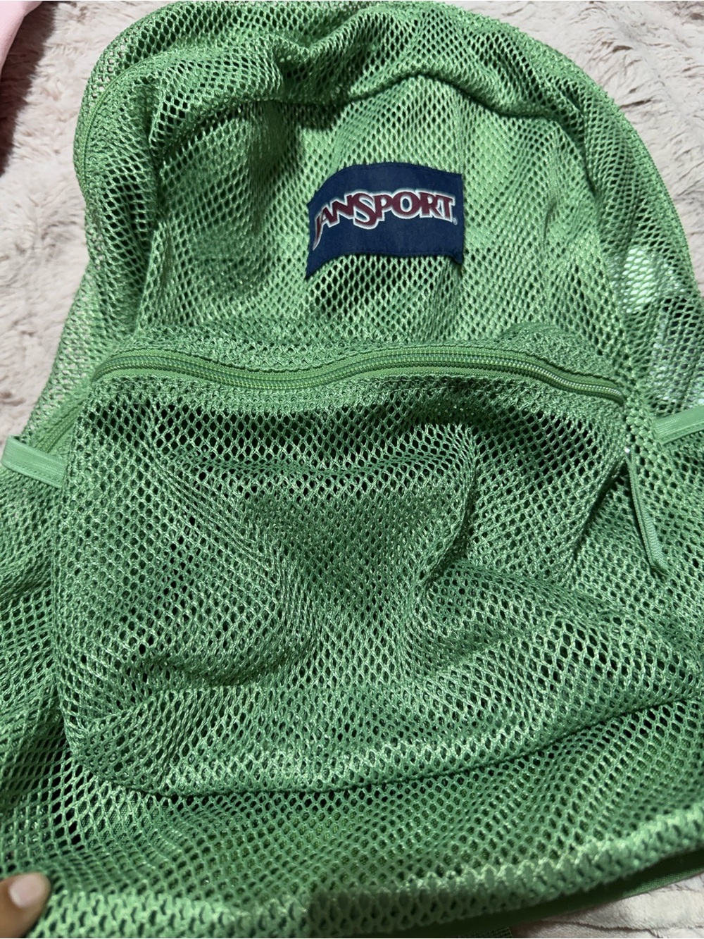 Jansport Sage Green Mesh Backpack
